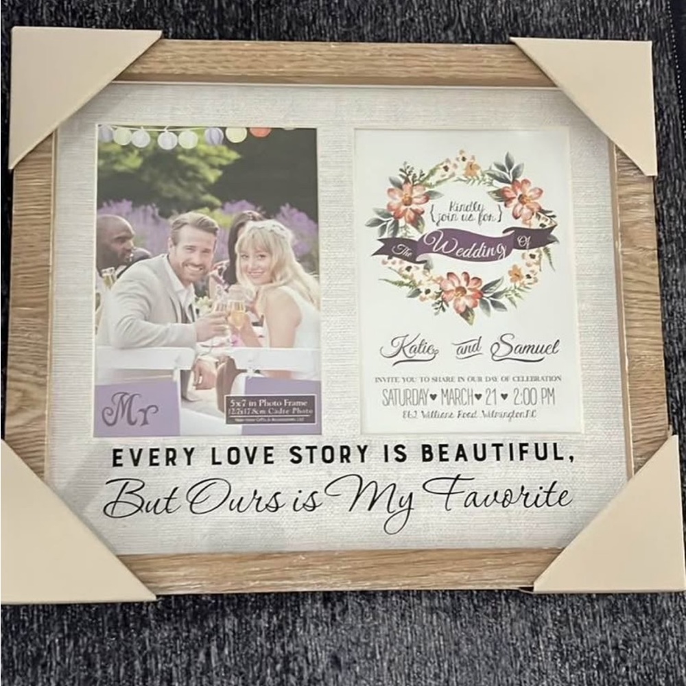 Rustic Brown Wedding Photo Frame
